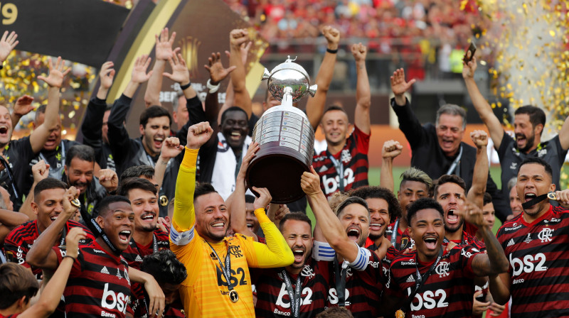 Riodežaneiro "Flamengo" svin "Libertadores" kausa iegūšanu. Foto: Antonio Lacerda/EPA/Scanpix