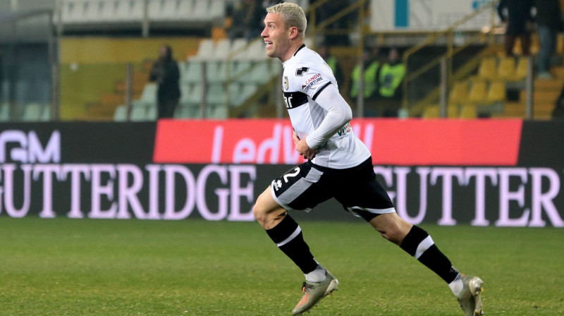 "Parma" futbolists Simone Jakoponi. Foto: Serena Campanini/EPA/Scanpix