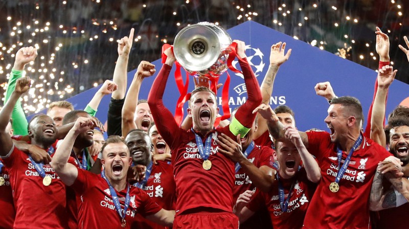 UEFA Čempionu līgas 2019. gada uzvarētāja "Liverpool". Foto: Reuters/Scanpix