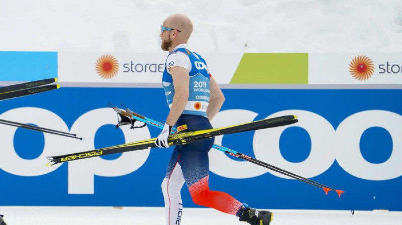 M.J.Sunbī steidz uz savu pēdējo startu - 15km pasaules čempionātā Oberstdorfā. Foto:Terje Pedersen / NTB