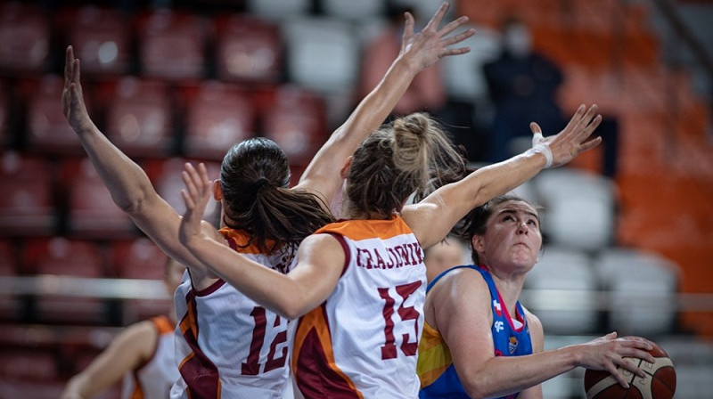 Anete Šteinberga, Tina Krajišnika un "Galatasaray": pirmā uzvara Eirolīgā. Foto: EuroLeague Women