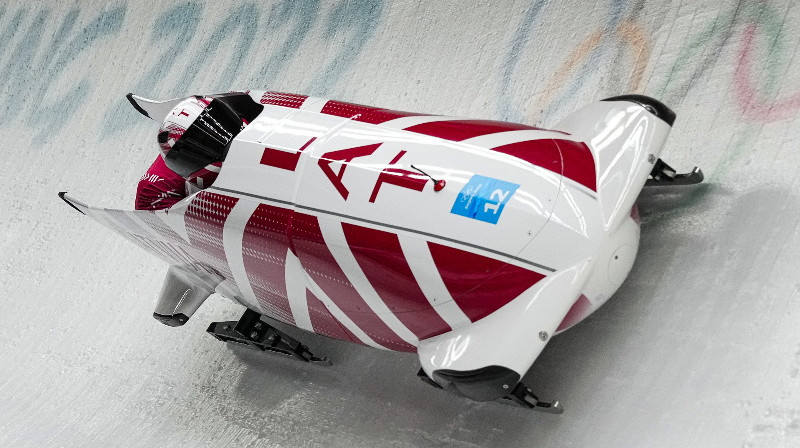 Oskara Ķibermaņa bobsleja ekipāža. Foto: LOK/Mikus Kļaviņš