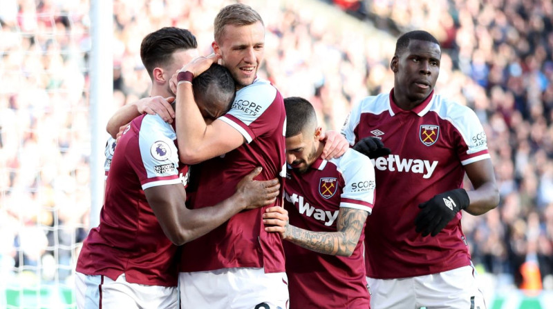 Londonas "West Ham United" futbolisti svin vārtu guvumu. Foto: Chris Radburn/Reuters/Scanpix