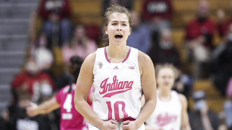 Aleksa Gulbe: 123 spēles "Indiana" rindās. Foto: Indiana Hoosiers