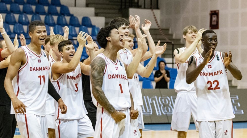 Dānijas U18 izlases basketbolisti. Foto: FIBA