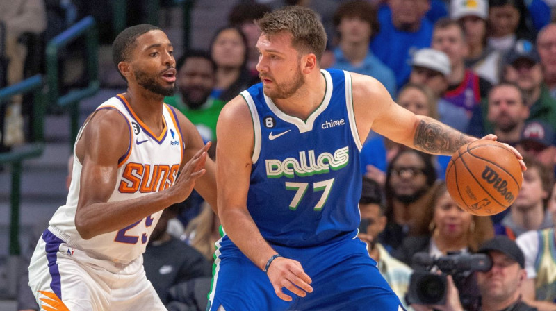 Luka Dončičs pret Fīniksas "Suns". Foto: Jerome Miron/USA Today Sports/Scanpix