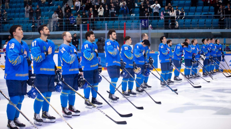 Kazahstānas valstsvienības hokejisti. Foto: icehockey.kz