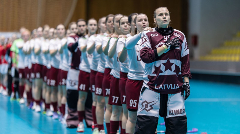Latvijas sieviešu izlase, foto: Floorball.lv