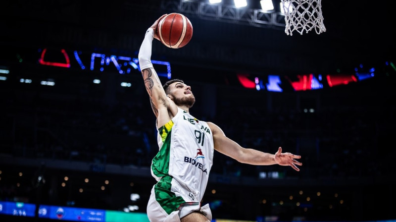 Deivids Sirvidis 2023. gada Pasaules kausā. Foto: FIBA