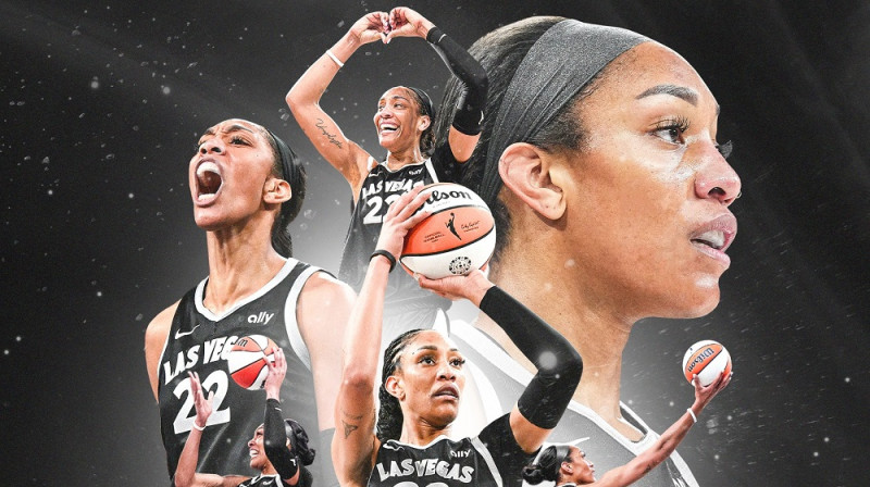 Eiža Vilsone ir trīskārtēja WNBA MVP. Foto: Las Vegas Aces