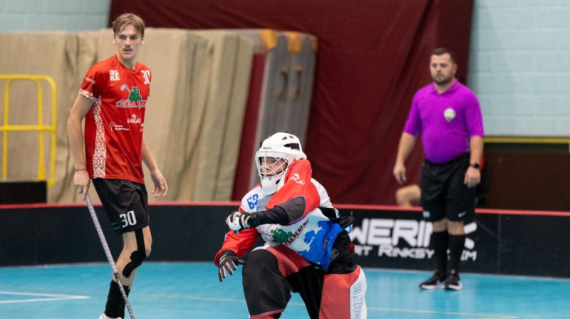 Lauris Kārkliņš bija lielisks otro maču pēc kārtas, foto: Floorball.lv