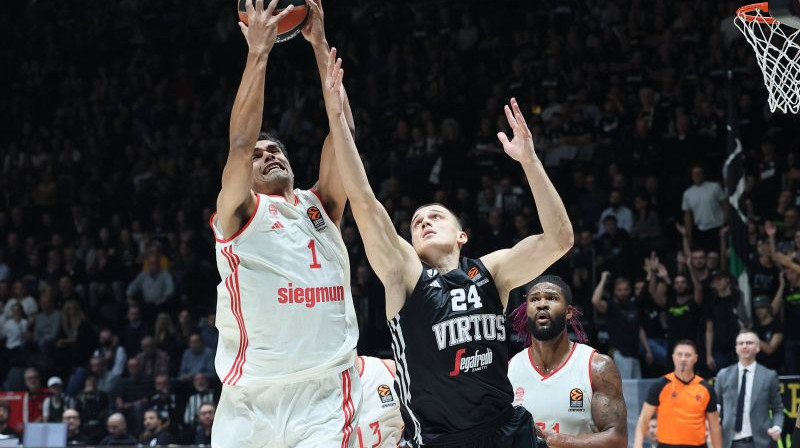 Andrejs Gražulis Eirolīgas spēlē pret "Bayern". Foto: IMAGO/IPA Sport/Scanpix