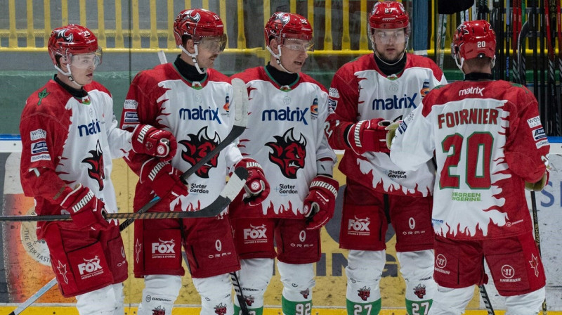 Kārdifas "Devils" hokejisti. Foto: The Cardiff Devils