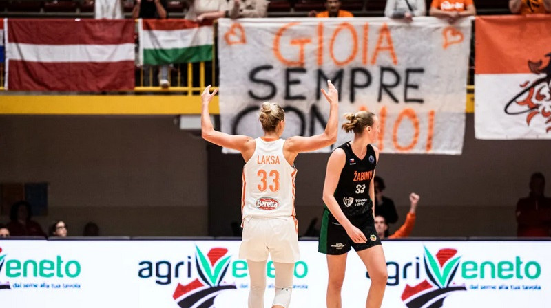 Kitija Laksa 2024. gada 11. decembrī. Foto: EuroLeague Women