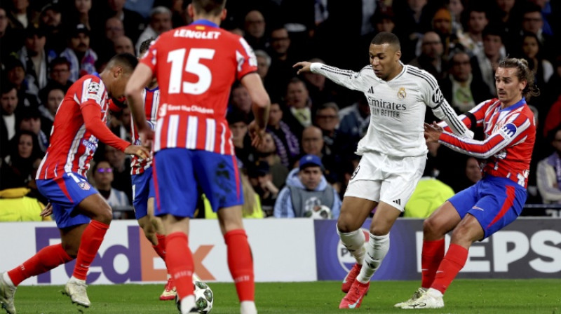 Kiljans Mbapē un Antuāns Grīzmans. Foto: picture alliance / Juan Carlos Rojas/Scanpix