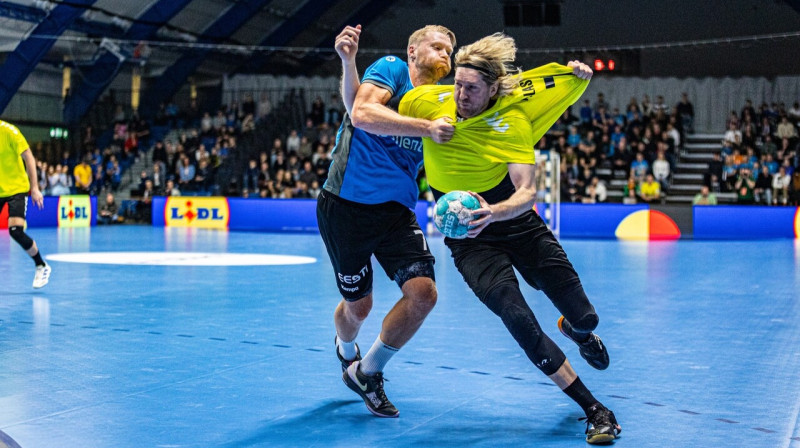 Mirklis no Igaunijas un Lietuvas valstsvienību cīņas. Foto: Eesti Käsipalliliit