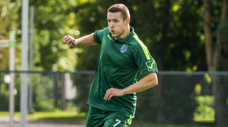 "Pļaviņu" futbolists Kristers Vanags. Foto: Nora Krevņeva-Baibakova/LFF