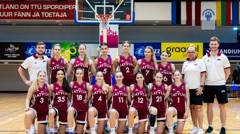 Latvijas U16 izlase 2025. gada 31. jūlijā Tallinā. Foto: Siim Solman