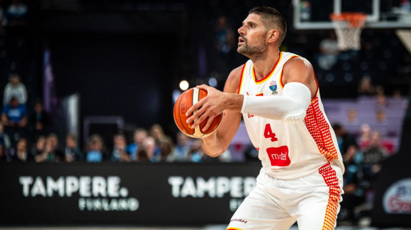 Melnkalnes līderis Nikola Vučevičs. Foto: FIBA