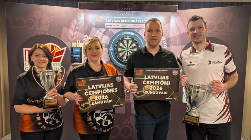 Latvijas čempioni pāru sacensībās. Foto: LDO.