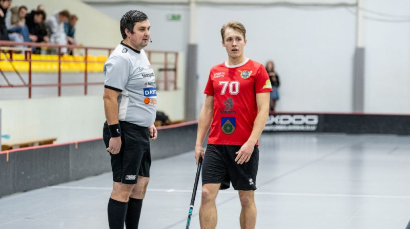 Jānis Ragovskis (no labās) rezultatīvs bija arī spēlē pret "Lekringu", foto: Jānis Lārmanis, Floorball.lv