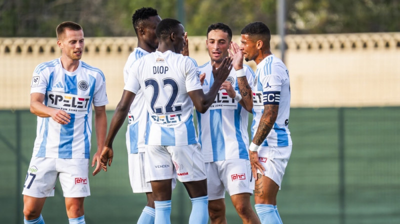 "Riga" futbolisti mačā pret "Žilina". Foto: Riga FC