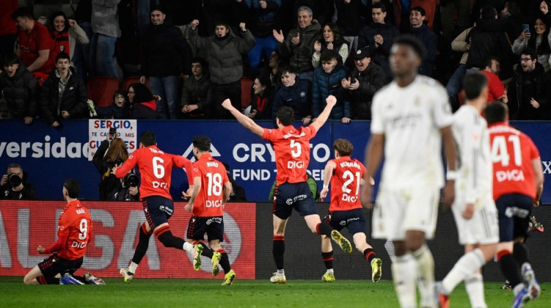 "Osasuna" futbolisti svin uzvaru pret "Real Madrid". Foto: ANDER GILLENEA / AFP/Scanpix