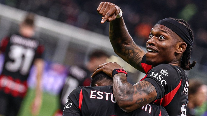 Rafaels Leao un Perviss Estupinjans. foto: AC Milan