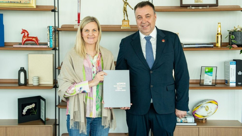 Kērstija Koventrija un Raimonds Lazdiņš Foto: LOK