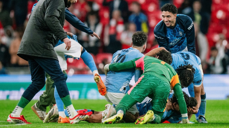 Mančestras ''City'' uzvara Anglijas kausā. foto: Manchester City