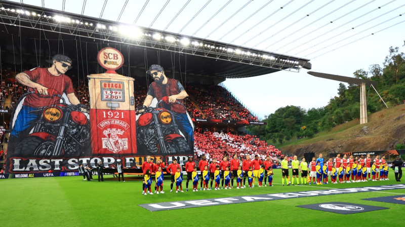 Bragas stadions pirms UEFA Eiropas līgas pusfināla. Foto: Rita Franca/Reuters/Scanpix