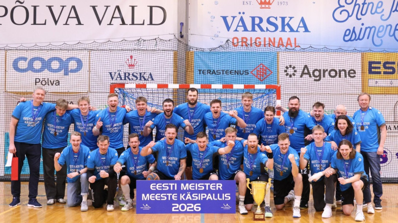 Igaunijas čempione rokasbumbā Pelvas "Serviti". Foto: Merlin Raudkett/Põlva Serviti