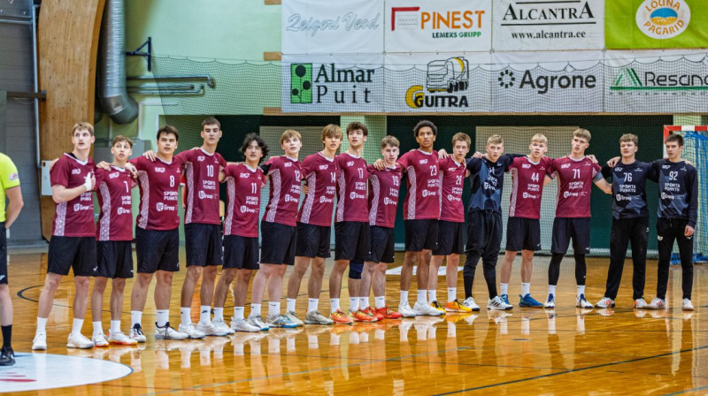 Latvijas U18 handbola izlase. Foto: Karl-Fredy Kruup/Estonian Handball Federation