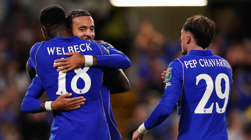 "Chelsea" uzbrucējs Denijs Velbeks svin vārtu guvumu. Foto: © Harvey Murphy/News Images via ZUMA Press Wire/Scanpix