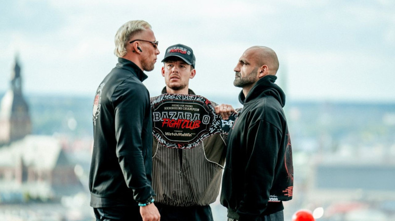 Kristaps Zīle un Zaurs Džavadovs. Foto: Bazara 0 Fight Club