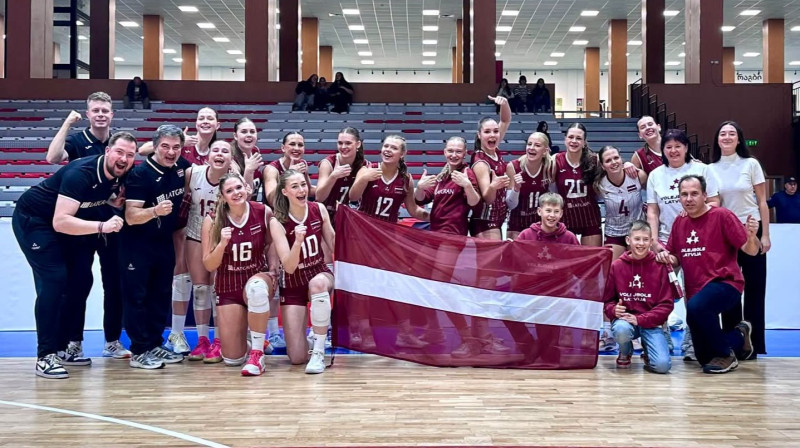 Latvijas U20 valstsvienība volejbolā Rustavi, Gruzijā. Foto: Latvijas Volejbola federācija