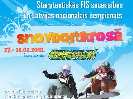 Nedēļas nogalē FIS sacensības un Latvijas čempionāts snovbordkrosā