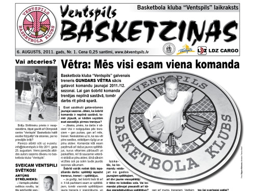 BK "Ventspils" izdod savu pirmo laikrakstu "Ventspils Basketziņas"