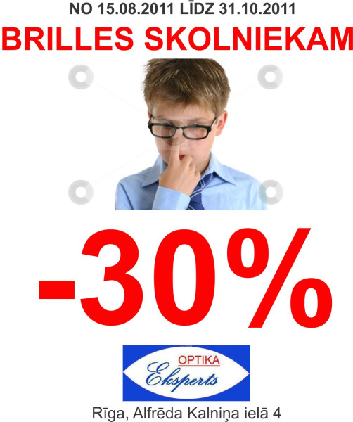 Sagatavo acis skolai - pērc bērnu un skolnieku brilles ar atlaidēm