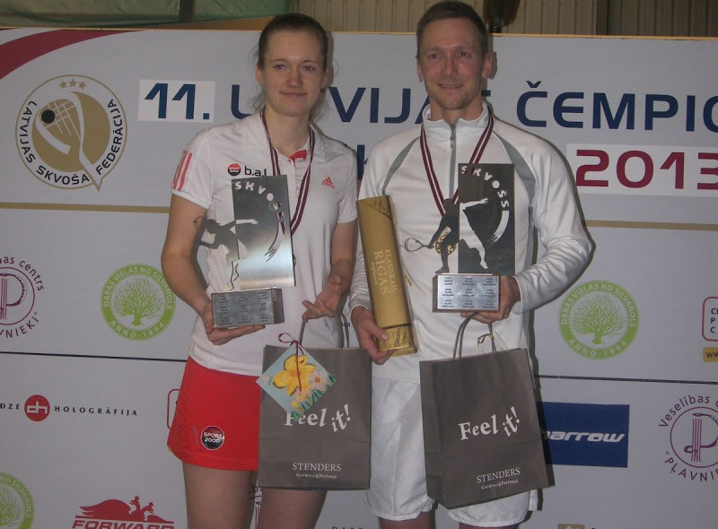 Pāvulāns un Mackeviča atkārtoti kļūst par Latvijas čempioniem skvošā