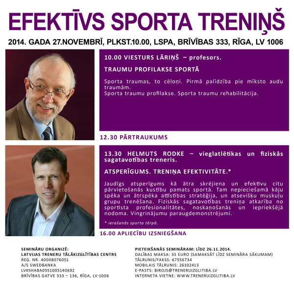 Seminārs "Efektīvs treniņš"