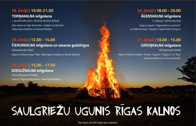 Saulgriežu ugunis Rīgas kalnos