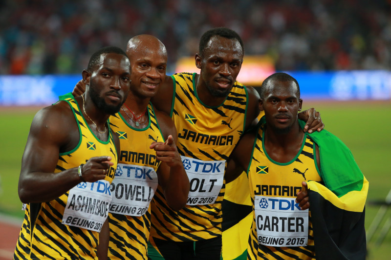 Bolts un Jamaika triumfē sprinta stafetē, Ķīnai sudrabs