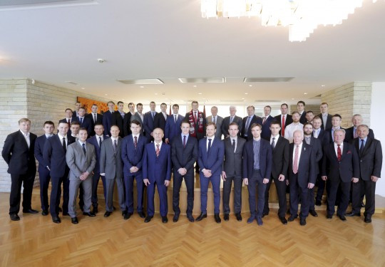 Valsts prezidents novēl Latvijas izlasei veiksmi Pasaules hokeja čempionātā