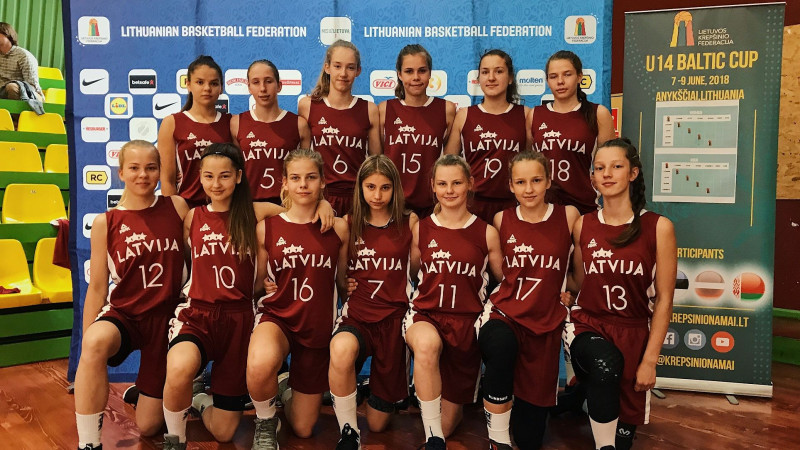 Latvijas U14 basketbola izlasēm otrās vietas Baltijas kausā