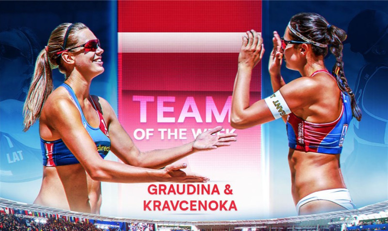 Graudiņa/Kravčenoka - FIVB nedēļas labākā komanda