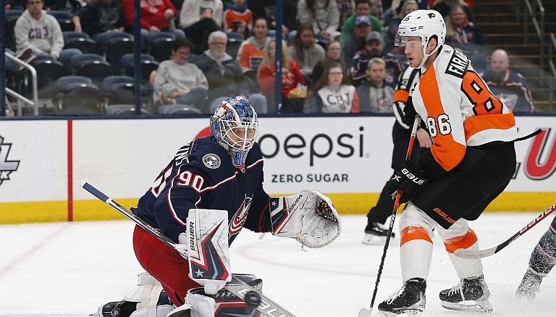 Merzļikinam 50. spēle NHL šosezon, "Flyers" revanšējas "Blue Jackets"