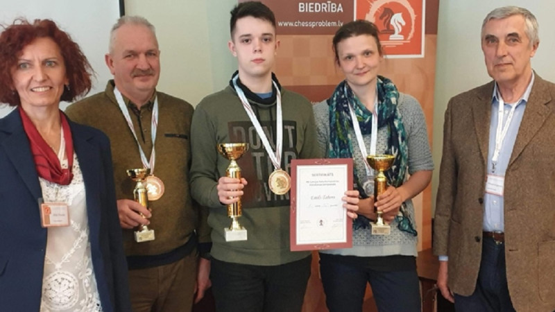 Jauns jaunākais uzvarētājs Latvijas čempionātos šaha kompozīciju risināšanā