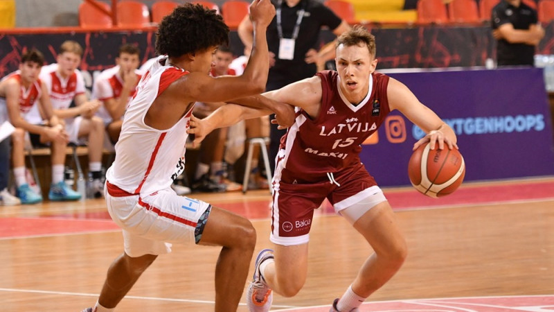 Latvijas U-20 basketbolisti kapitulē otrajā papildlaika spēlē B divīzijā