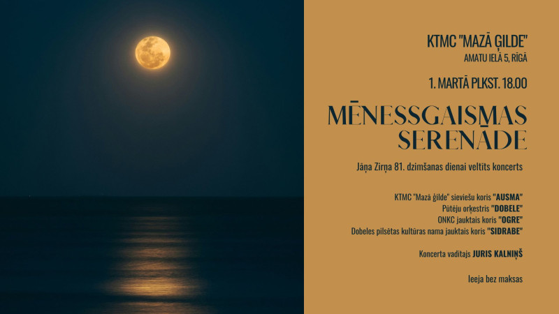 Piemiņas koncerts Jānim Zirnim “Mēnessgaismas serenāde”